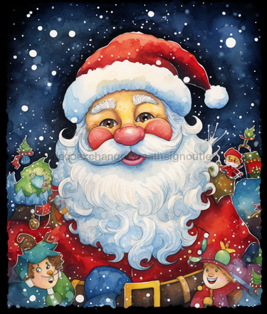 Christmas Sign, Santa Sign, DCO-00185, Sign For Wreath, 8x10